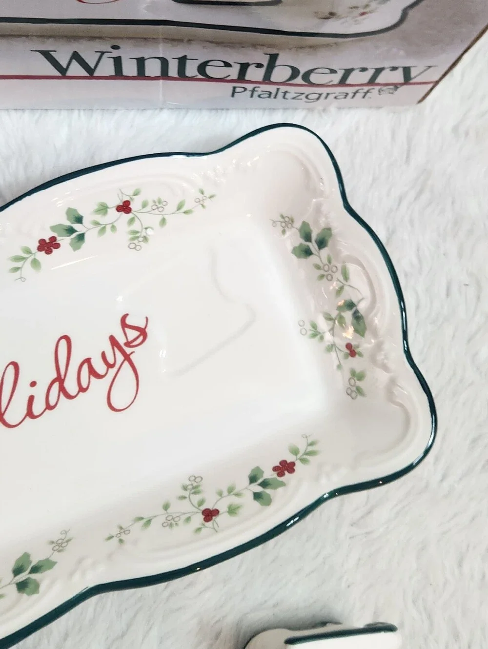 Pfaltzgraff Winterberry Appetizer Tray wih Toothpick Holder